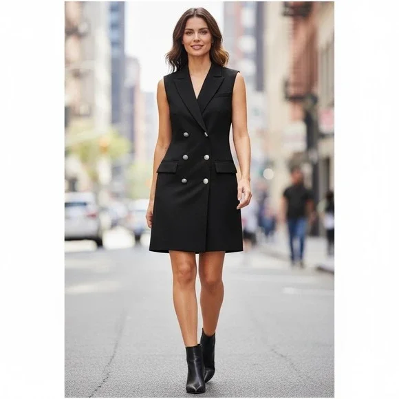 L'AGENCE Keely Black Double Breasted Blazer Tuxedo Dress Party Formal NWT - Picture 13 of 13